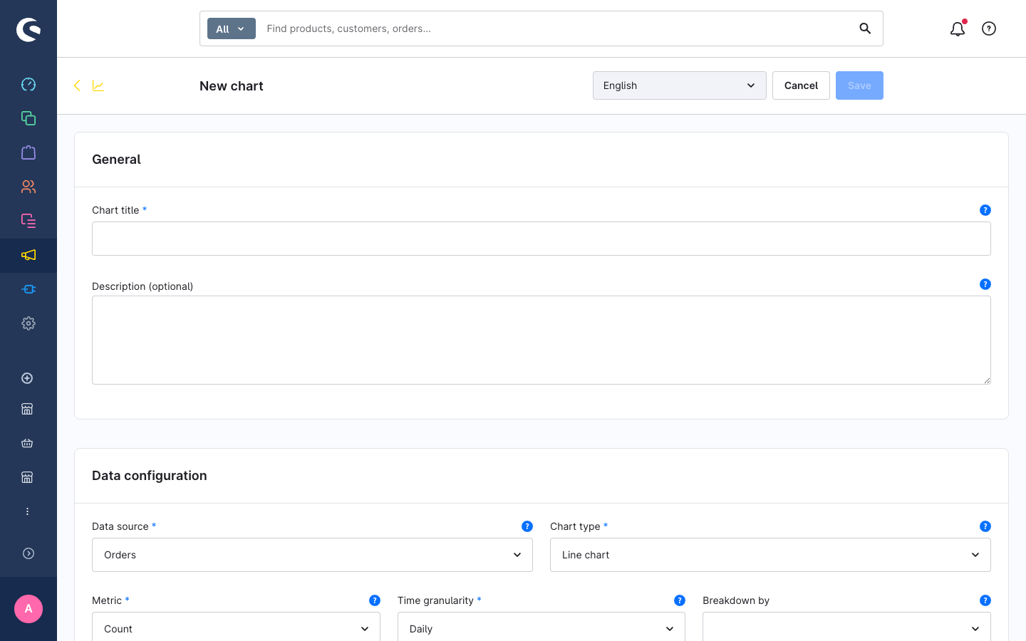 Chart creation page