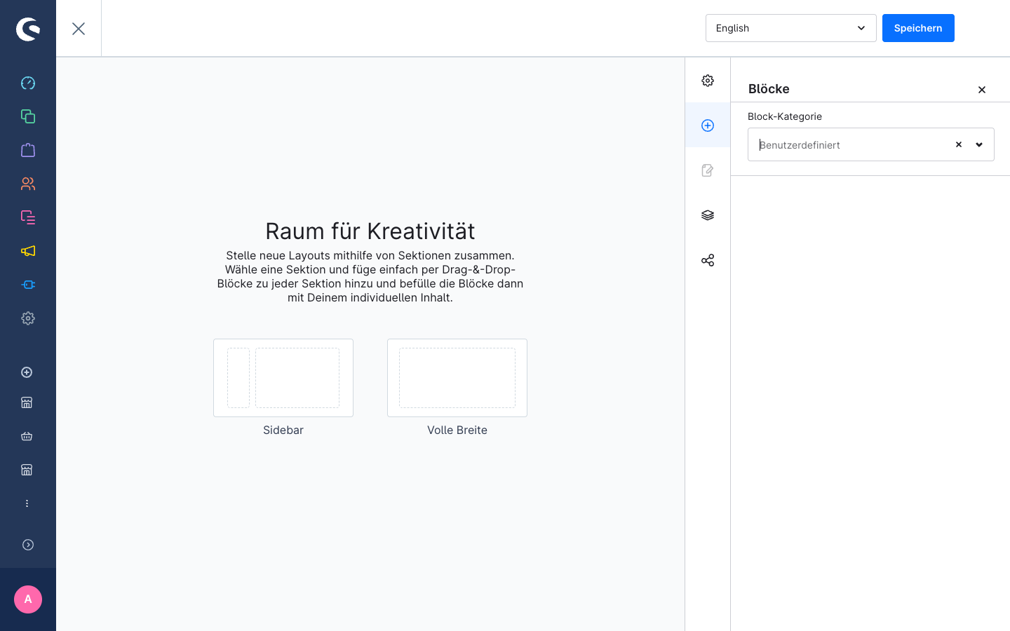 CMS-Block-Picker mit eigenem Block in der Kategorie Benutzerdefiniert