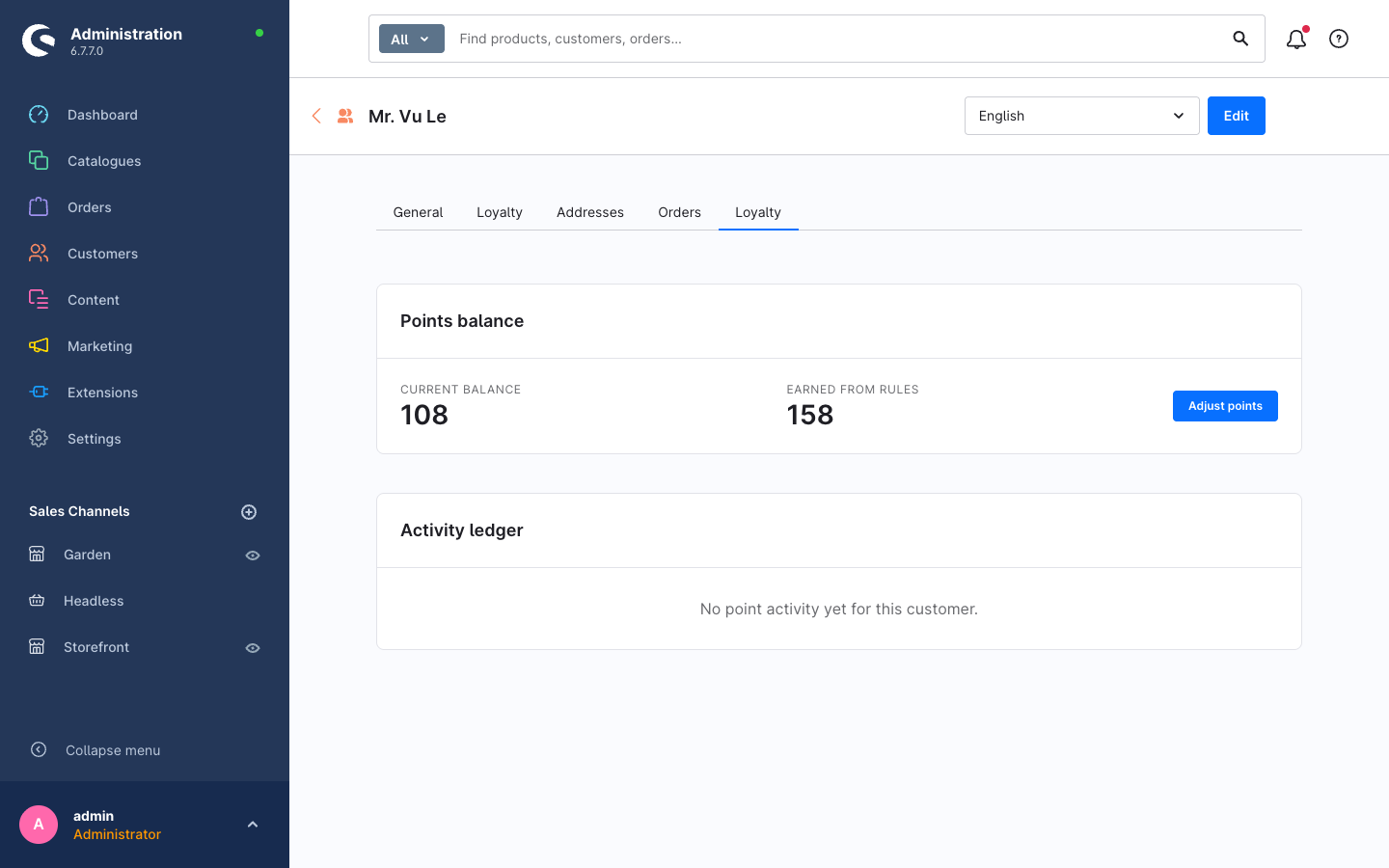 Customer loyalty tab