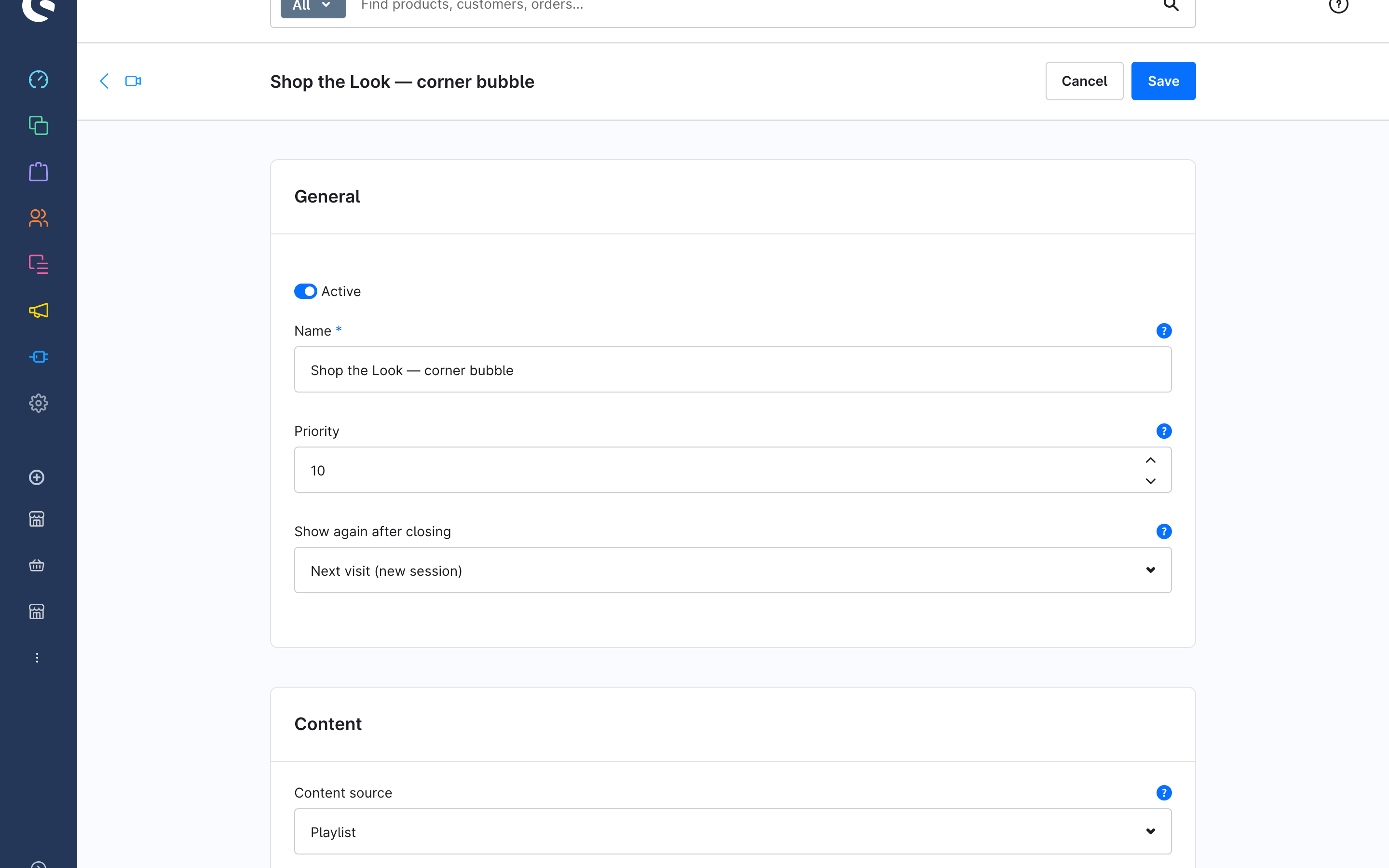 General settings of a floating reel