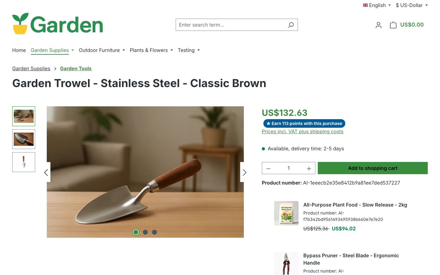 Earn-points badge on a product page