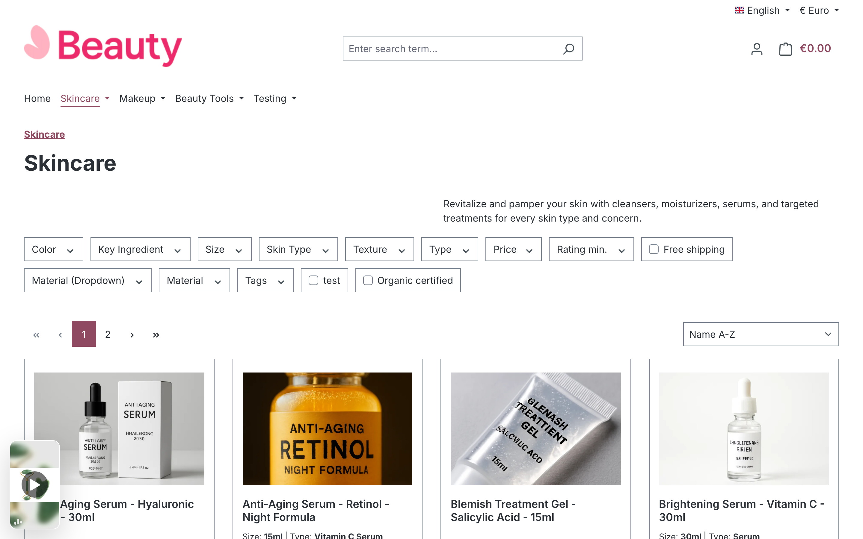 Collapsed bubble on a category page